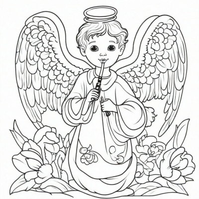 Boy Angel with a Flute