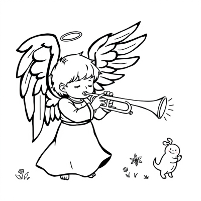 Angel Playing Trumpet