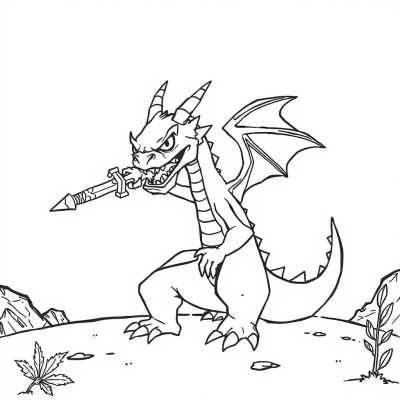 Angry Dragon with a Sword