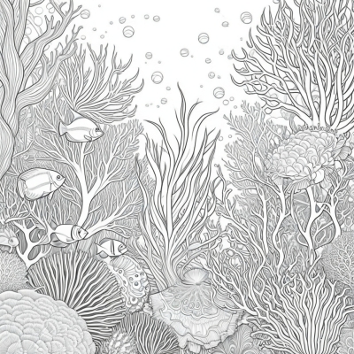 Anti-Stress Corals Coloring