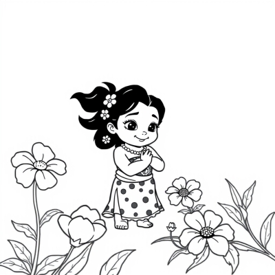 Baby Moana in Flowers