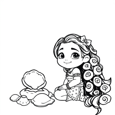Baby Moana with Shells