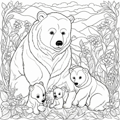 Mother Bear with Cubs