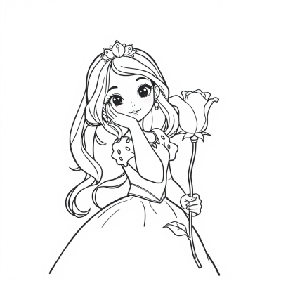 Beautiful Princess with a Rose