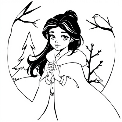 Belle in Winter Cloak
