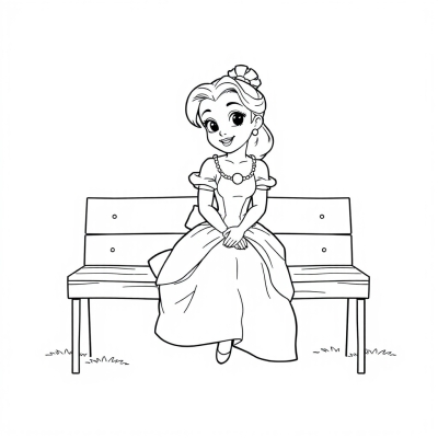 Belle Sitting on a Bench