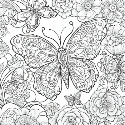 Butterfly with Floral Design