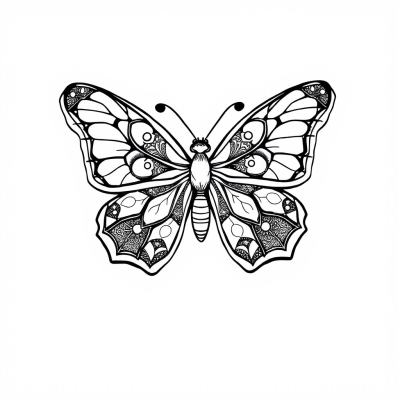 Butterfly with Zentangles