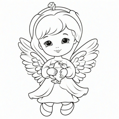 Charming Angel with a Dove