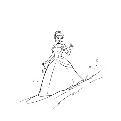 Cinderella the Princess Escaping the Ball