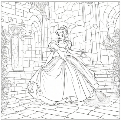 Cinderella Cleans the Castle Floors