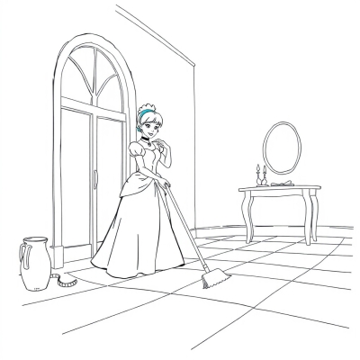 Cinderella Cleans the Floor