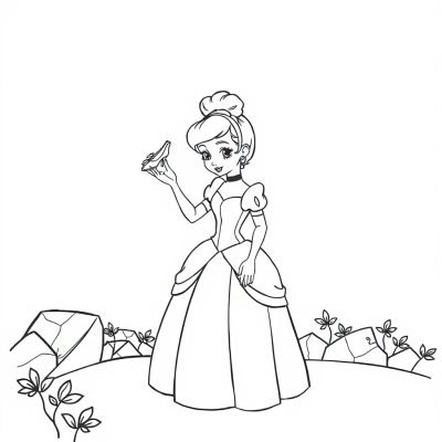 Cinderella with a Crystal Slipper in Hand