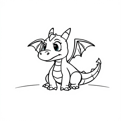 Cute Dragon with Heart Eyes