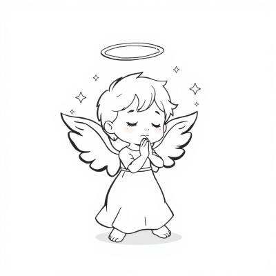 Cute Little Angel Praying