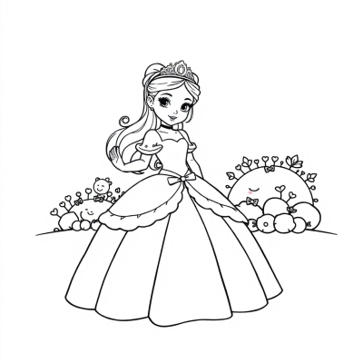 Cute Princess in a Ball Gown