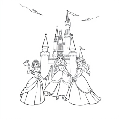 Disney Princesses in the Castle