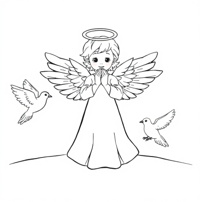 Divine Angel and Doves