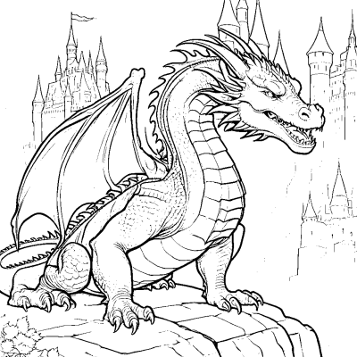 Dragon by the Castle