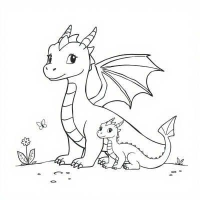 Dragons Mama and Baby