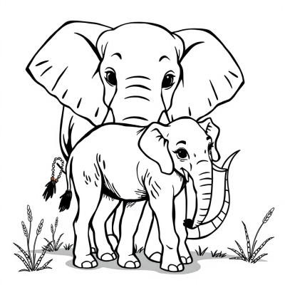 Elephant with Calf