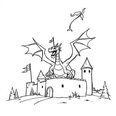 Fierce Dragon Guarding the Castle