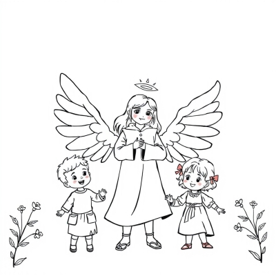 Guardian Angel Protecting Children