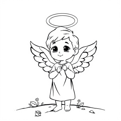 Heavenly Boy Angel with Halo