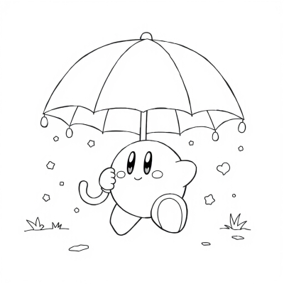 Kirby with an Umbrella