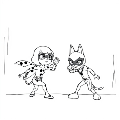 Ladybug and Cat Noir Ready to Fight