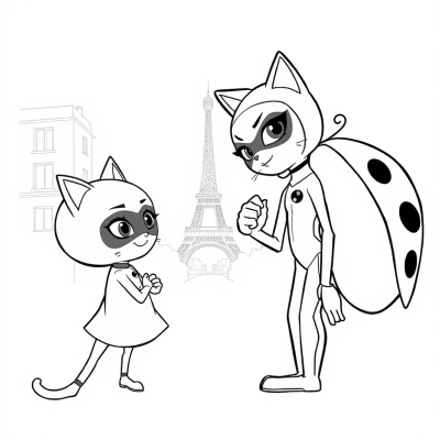 Ladybug and Cat Noir in Paris