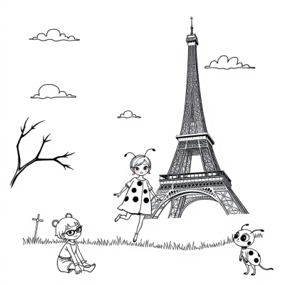 Ladybug and Eiffel Tower