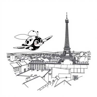 Ladybug Flies Over Paris