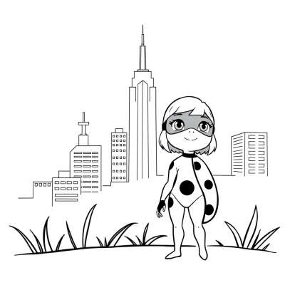 Ladybug Against the City Skyline