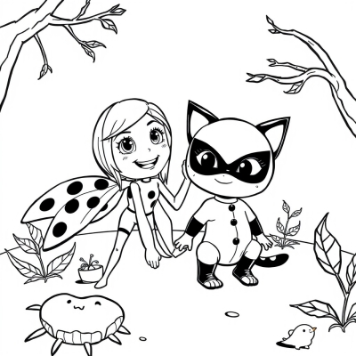 Ladybug and Cat Noir