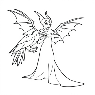 Maleficent with a Raven
