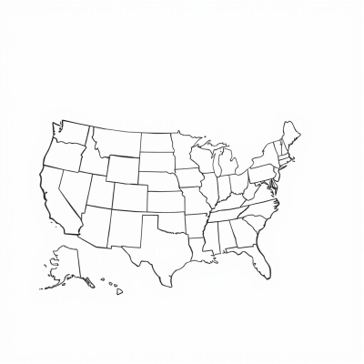 Map of America and Flag