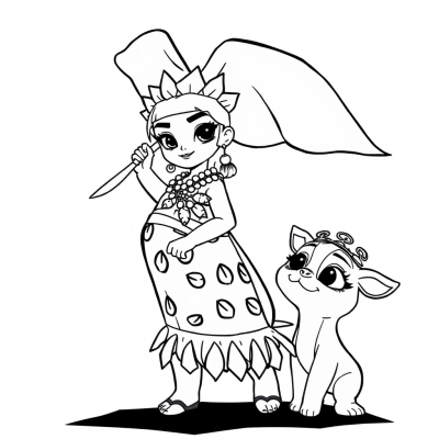 Moana, Heihei, and Pua