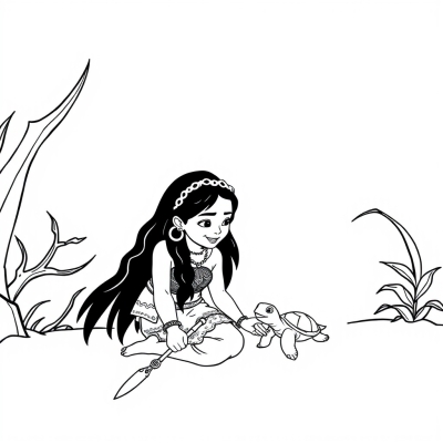 Moana Helps the Baby Turtle