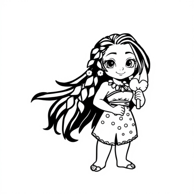 Moana in Kawaii Style