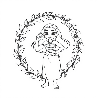 Moana with a Wreath