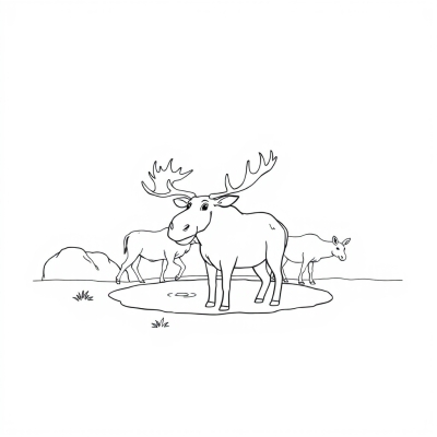 Moose at the Watering Hole