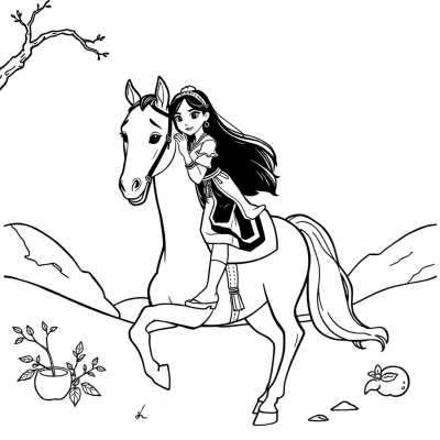 Mulan on Horse