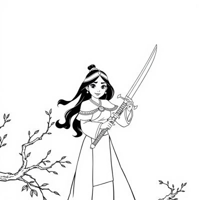 Mulan with Father’s Sword