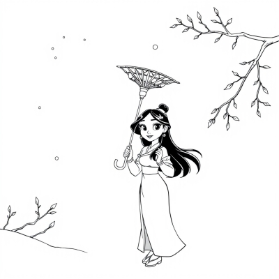 Mulan with Umbrella