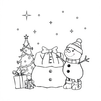 New Year with Snowman