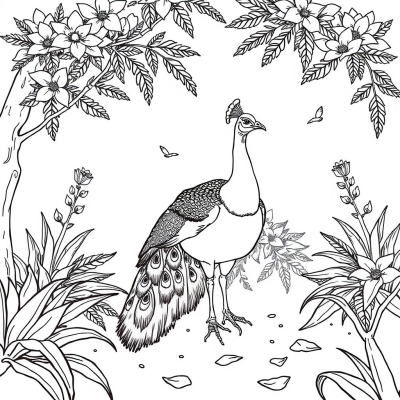 Peacock in the Garden