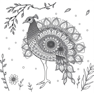 Peacock with Intricate Patterns