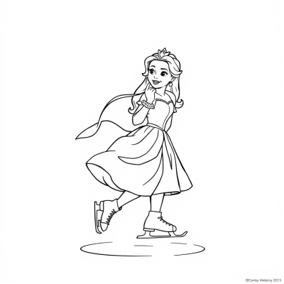 Princess Belle on Ice Skates