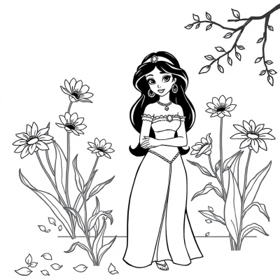 Princess Jasmine with Flowers